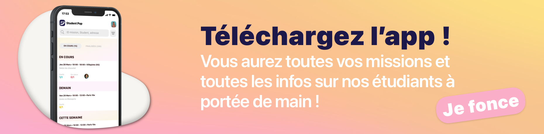 téléchargez l"app student pop